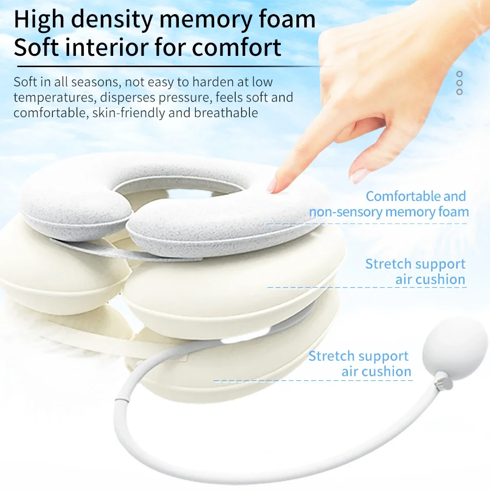 Medical Neck Brace Stretcher Inflatable Air Neck Traction Apparatus Posture Corrector Cervical Collar  Memory Cotton Health Care