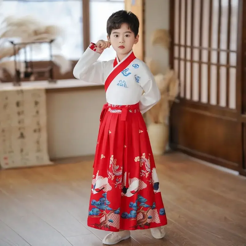 Robe Hanfu chinoise pour garçons et filles, costume de nouvel an pour enfants, costume de carnaval des Prairies, ensemble de cs