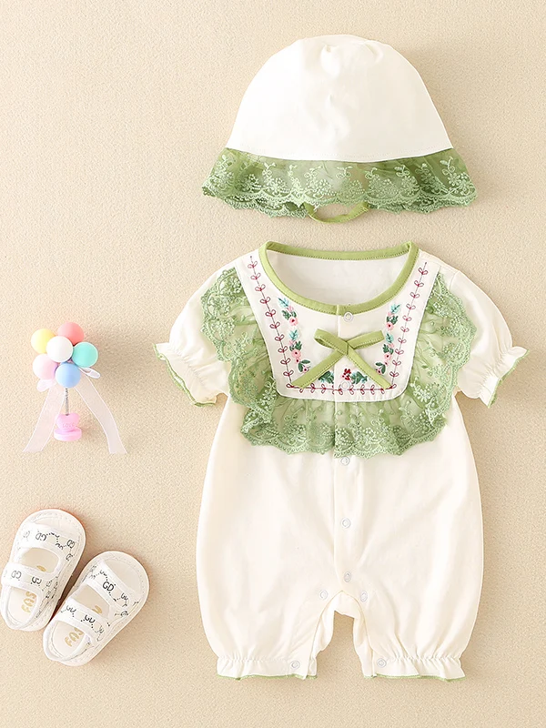 

Baby Girl Summer Outfit Thin ort Sve Onesie Princ Sle Clothes Newborn Clothes Airy Lightweight Clothing for Summer