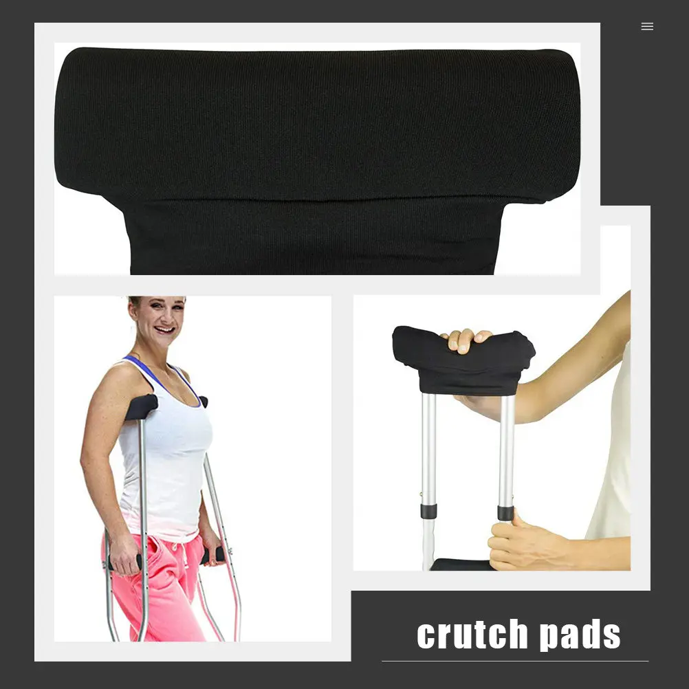 2Pairs Crutch Pads Supple Protective Cushions Comfortable Arm Underarm Crutch Accessories Pain Relief Walking Support