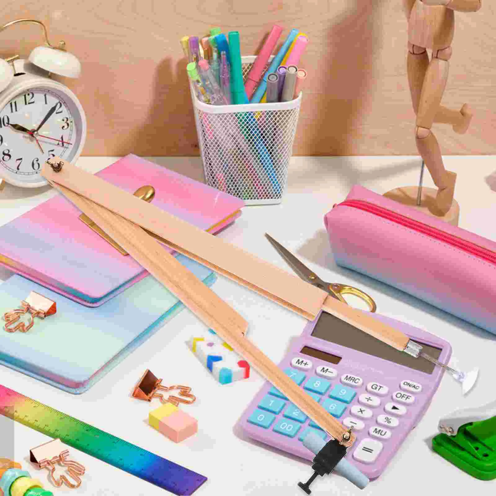 1Pc Large Wooden Teaching Compass Drafting Tool Classroom Demonstration Aids Precision Drawing Instruments Math
