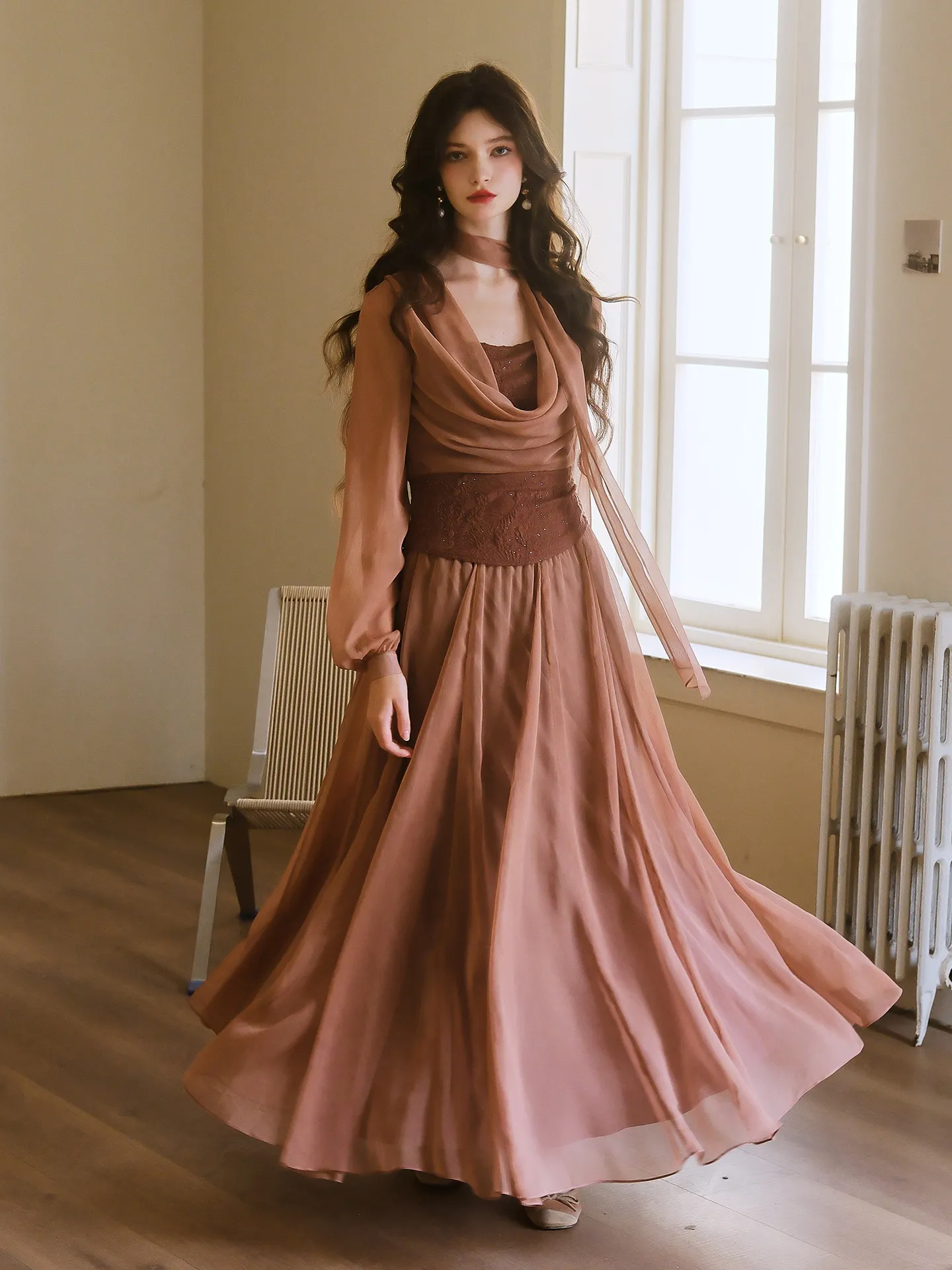 

Slim Fit Two-Piece Set with Fake Two-Piece Design Elastic Waist ter Ne Top And Skirt by Peter Pan Uncle Spring Faion