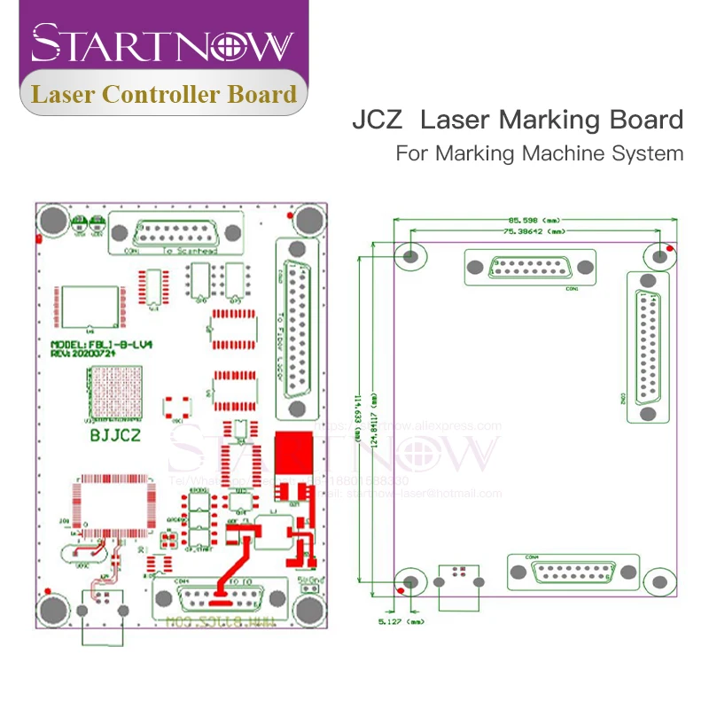 Startnow Laser Marking Machine Controller Card JCZ Control Board Ezcard System LMCV4-DIGIT-M FBLI-B-LV4 Fiber CO2 UV DIGIT Card