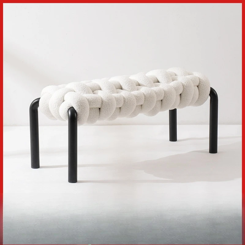 Cream wind bed tail stool bedroom bench  sofa chair light luxury high-end shoe changing stool living room Internet celebrity