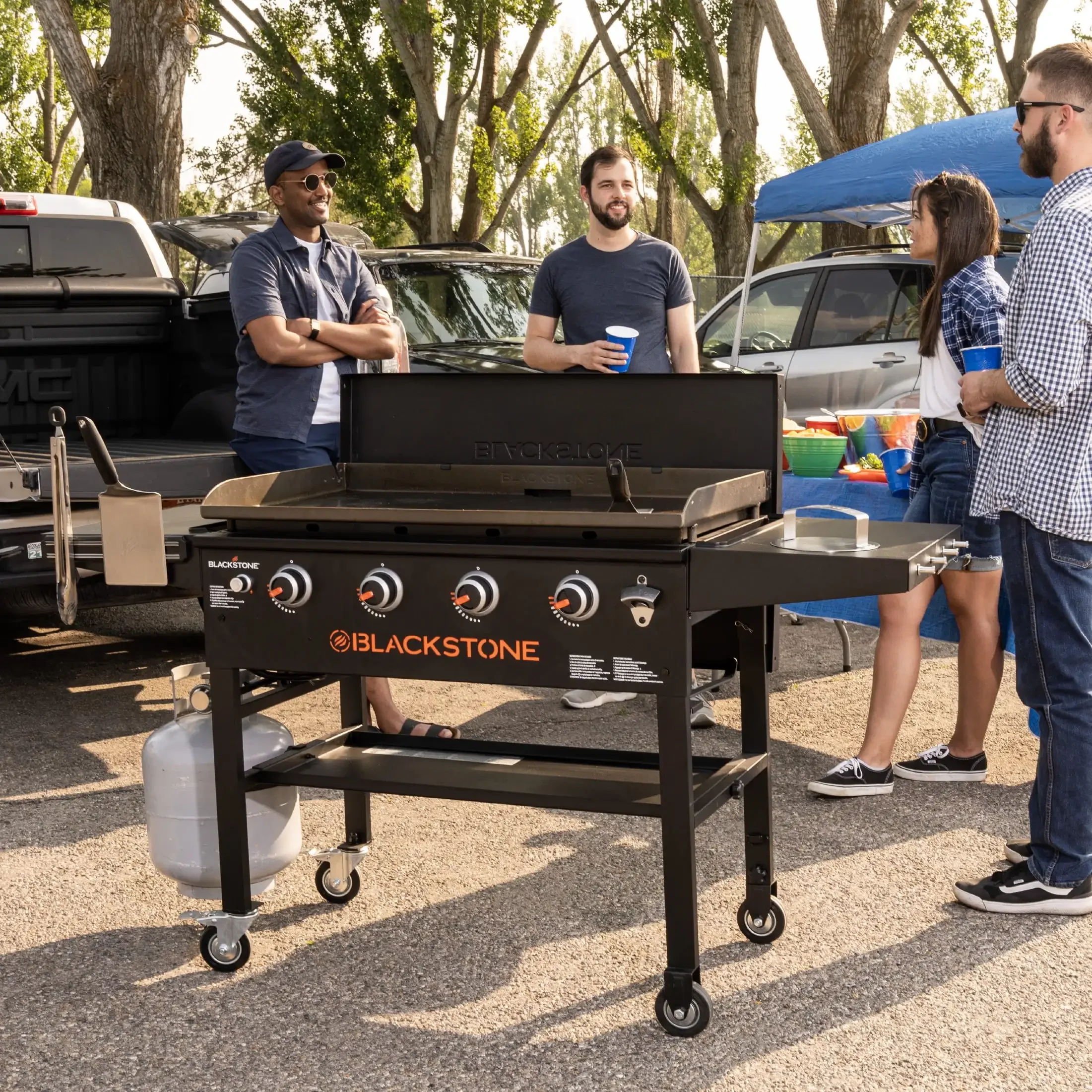 

B Original 4-Burner 36" Propane Omnivore Griddle with Hard Cover
