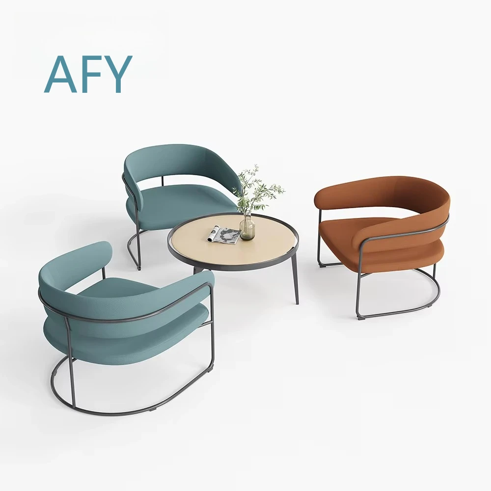 Commercial Reception Chair for Office Lounge Space Modern Wide Armchair with Hollow Back Design Metal Frame Ergonomic Seating