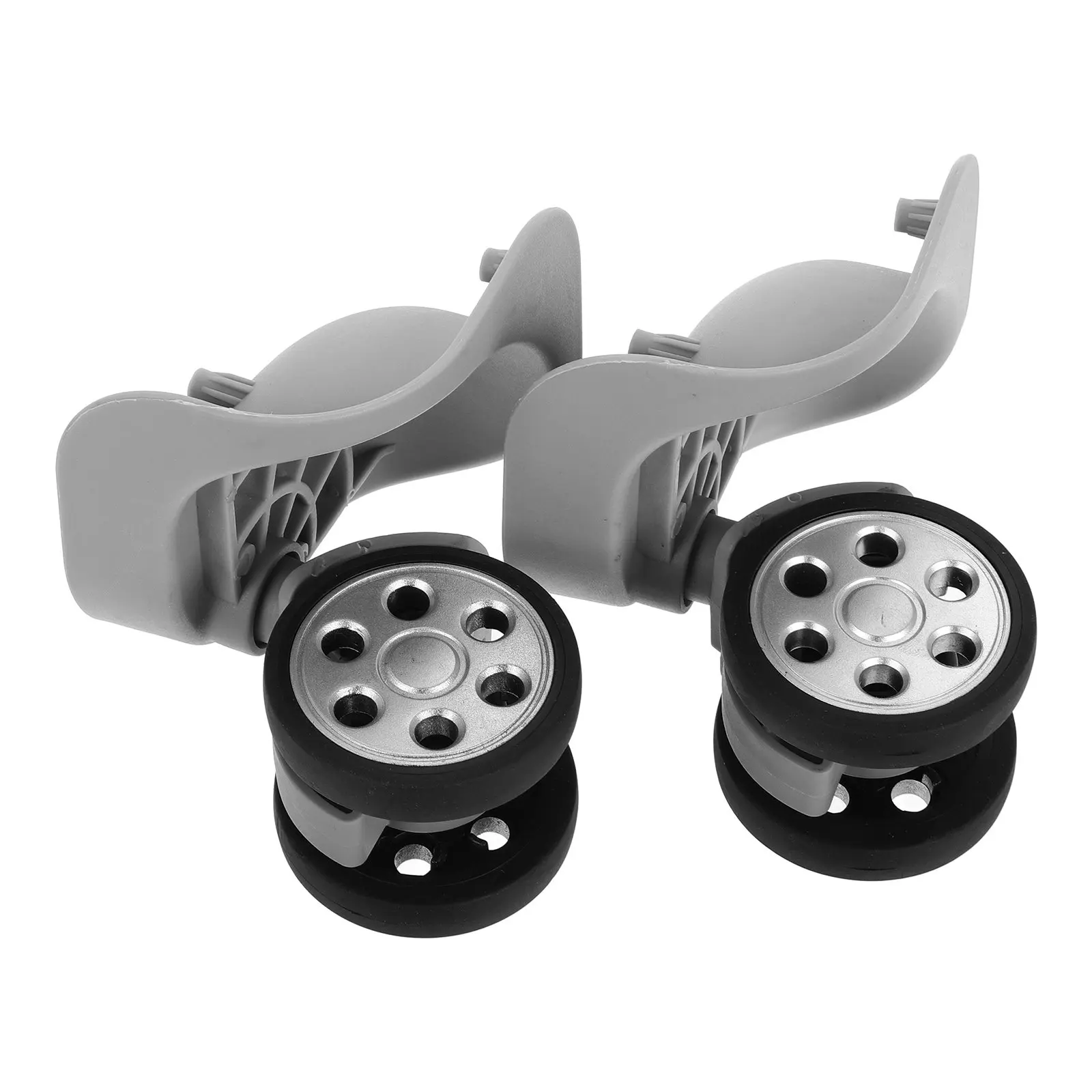 Luggage Replacement Wheels 1 Pair Quiet Light Gray Swivel Casters for Suitcase Repair Smooth Rolling