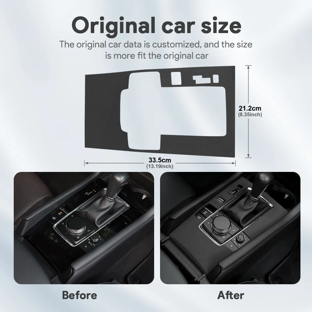 Top Suede Trim Sticker For Mazda 3 Axela BP 2019 2020 2021 2022 2023 2024 2025 Car Automatic Gear Shift Panel With Sports Button view 5
