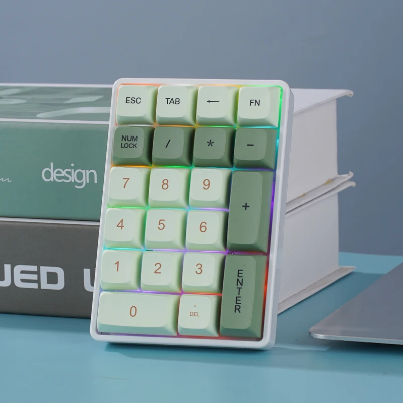 K21 Wireless Mechanical Numeric Keypad 21 Keys Tri-Mode Bluetooth 2.4G Wired Hot Swappable RGB Mini Numpad, ATTACK SHARK 21Key