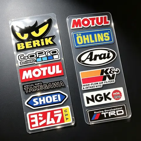 Vinyl Motorcycle Helmet Body Tank Sticker Event Sponsor Logo Decal for Kawasaki Yamaha Suzuki Honda Ktm Ducati