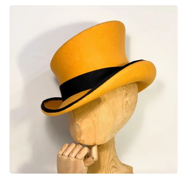 

Cashmere Hat Asymmetric Top Hat Wool Hat Women Men Unisex Hat Steam Punk Hat Top Hat Party Fashion Ribbon Mens Lumber Costume