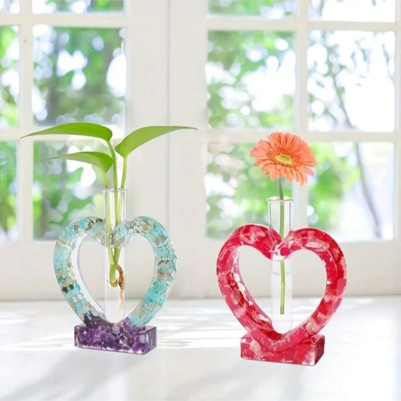 Love Flower Container, Test Tube Culture, Water Plant, Silicone Mold