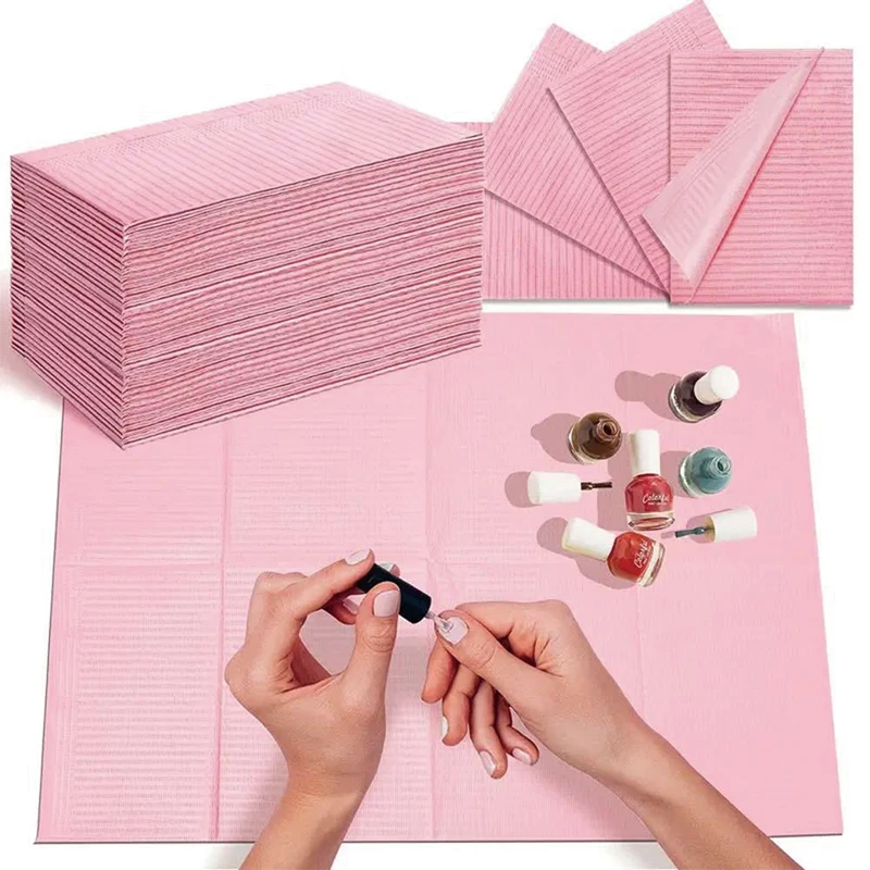 50 Pieces Disposable Apron Bed Sheet Cloth, Tablecloth Cleaning Pad, Manicure Desk Mat, One-Use Cleaning Pad, Manicure Tool, Thi