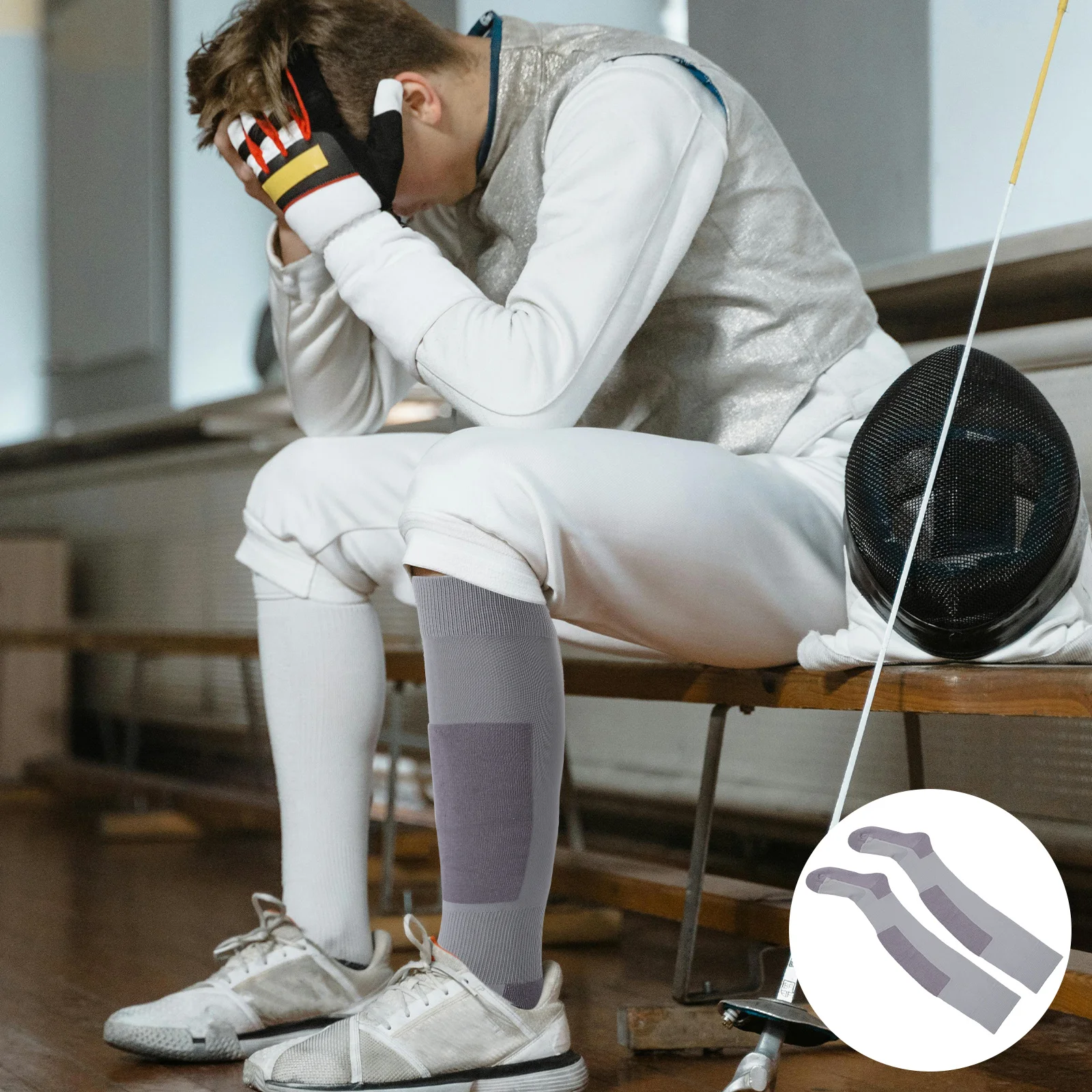 

1Pair Fencing Socks for Adults and Over The Knee Athletic Stockings Cotton Long Tube Socks 36-41 Seamless Long Sock