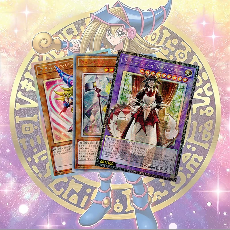 Diy Homemade Collection Cards Game Yu-Gi-Oh! Ash Blossom Joyous Spring Black Magician Girl Flash Card Game Toys Gifts