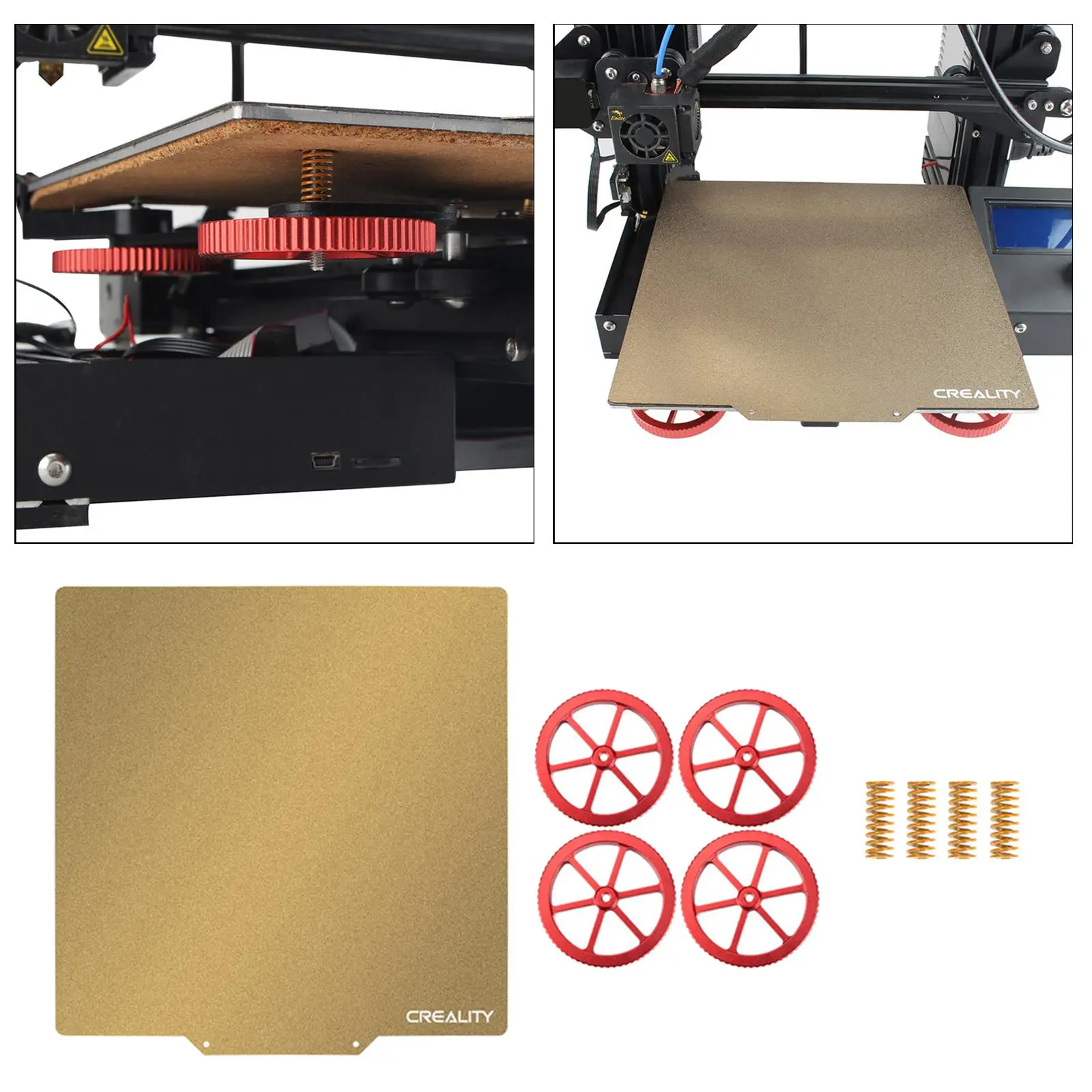 

Встроенная пластина PEI PEI с пружинным покрытием -3 3D-принтера Ender-3S Ender-3V2, положение отверстия, простота установки