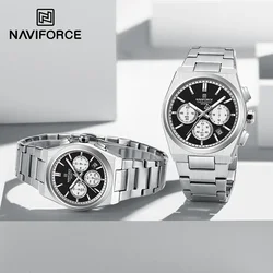 NAVIFORCE NF8048 Couple Watch High Quality Quartz Chronograph Wristwatches Sports Waterproof Date Display Lover's Clock