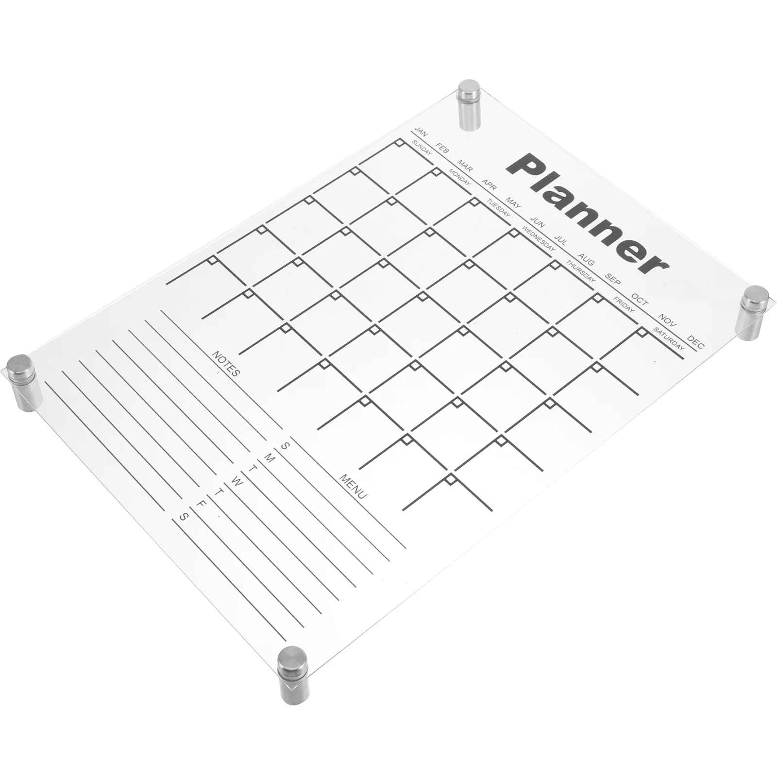 مجموعة واحدة من تقويم الحائط الأكريليك القابل لإعادة الاستخدام، لوحة رسائل شفافة مثبتة على الحائط لمخطط شهر المكتب المنزلي #5