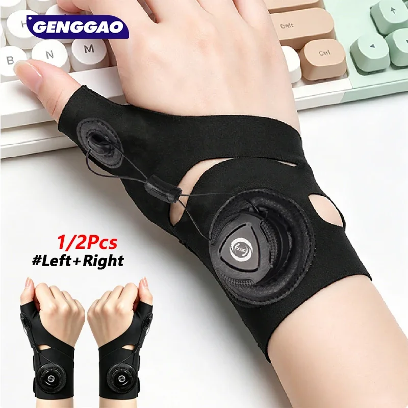 1/2PCS Sports Thumb & Wrist Protector, Adjustable Knob Thumb Sleeve Brace, Durable Weight Resistant Wristband Cover,Hand Support