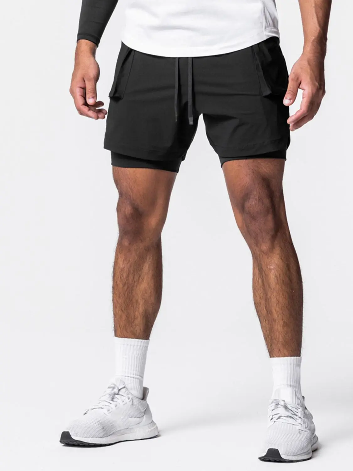 

Two Pairs of Shorts for Men, American Sporty Style, Breathable and Quick-drying Running Fitness Basketball Pants