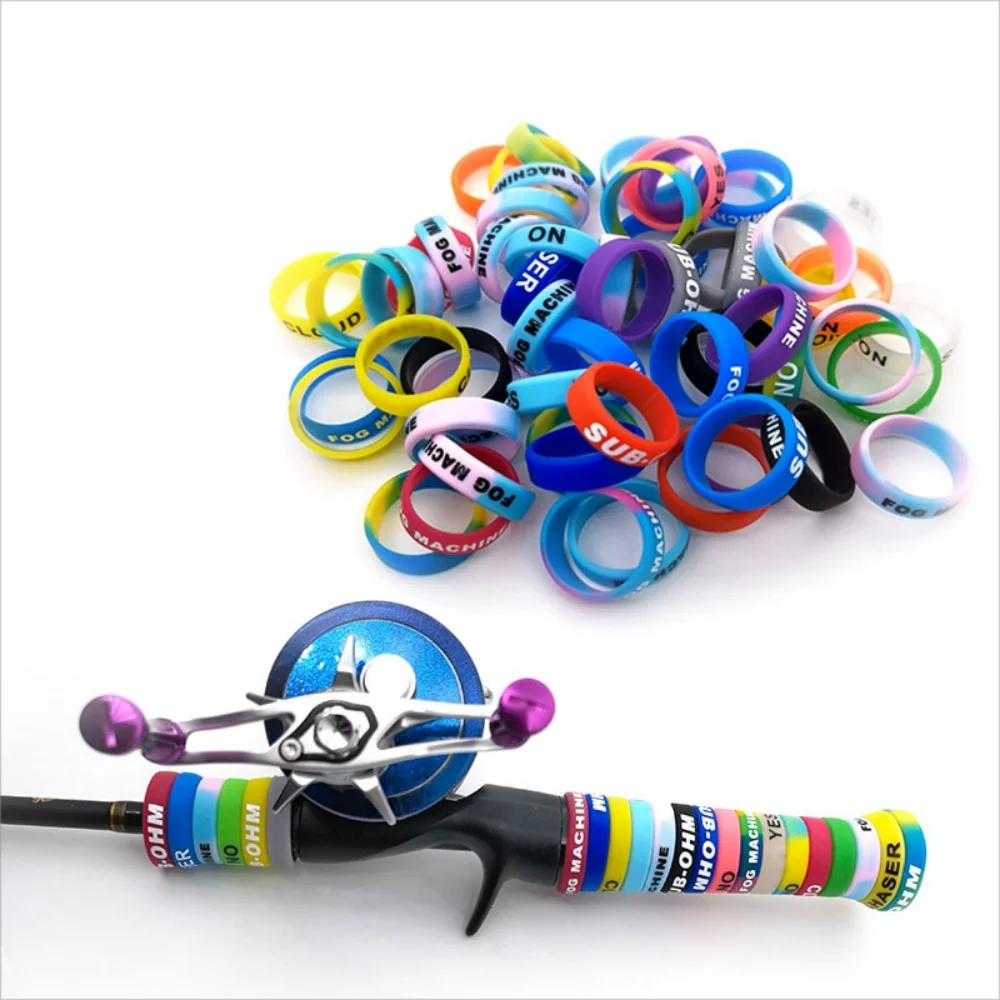 

20pcs Fishing Rod Wrap O-Shaped Ring Silicone Handle Strap DIY Colourful Protective Case Fishing Handle Cover Rod Stop Ring