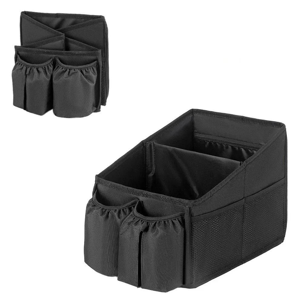 Foldable Car Seat Organizer Multi-Pocket Large Capacity Trunk Organizer Multiple Compartments Collapsible Cargo Storage Box