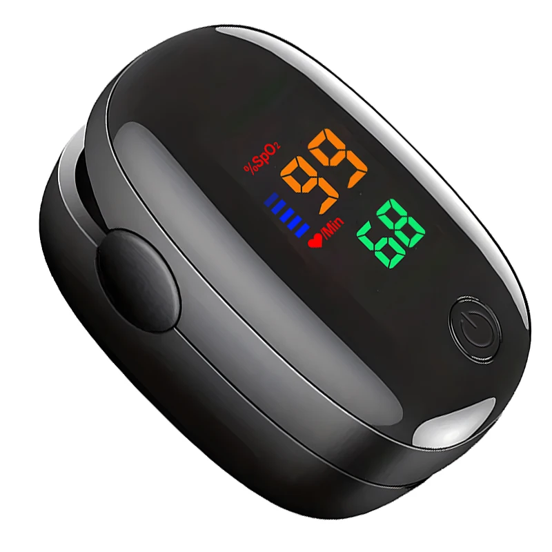 Finger Oximeter LED Rate Meter Measure Fingertip Oximetry PI Value Monitor Pulse Black Gem Oximeter Heart Rate Monitor Portable