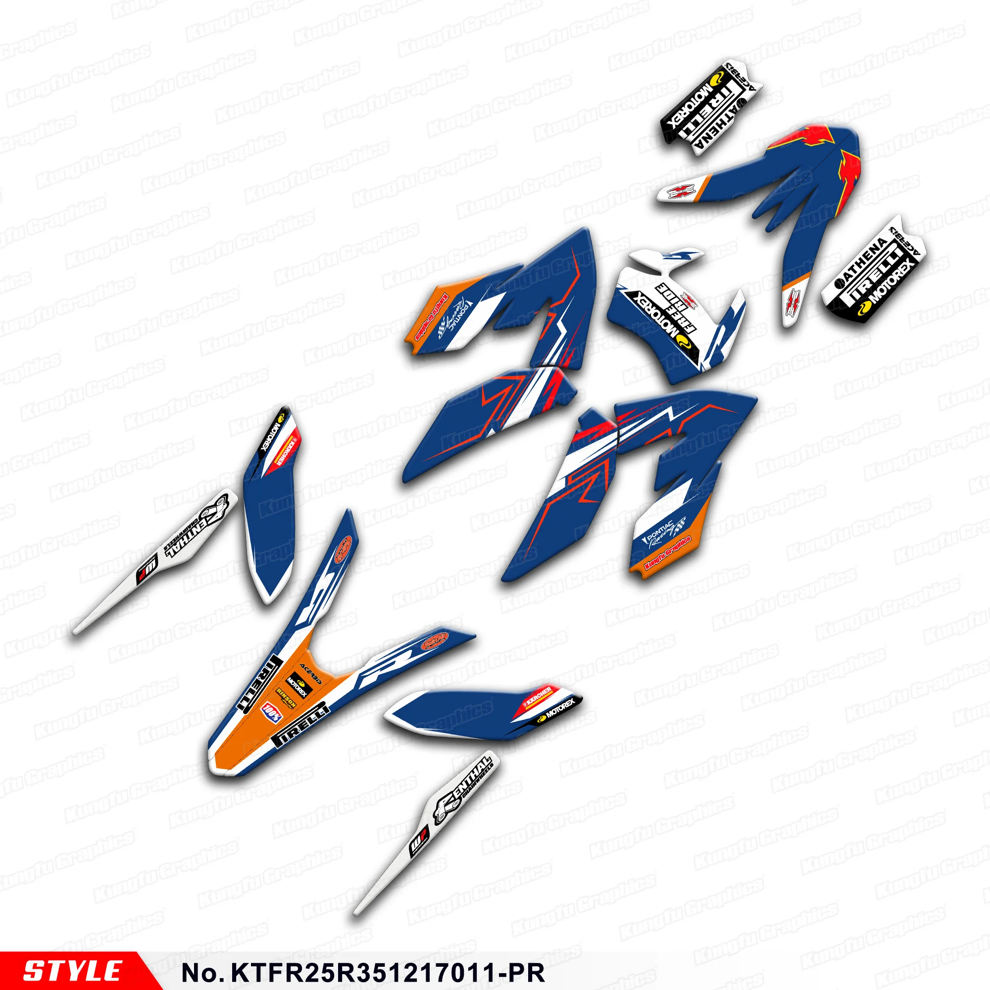 

Aftermarket Dirt Bike Sticker Decals Complete Wrap Kit for KTM Freeride 250 350 2012 to 2017, KTFR25R351217011-PR