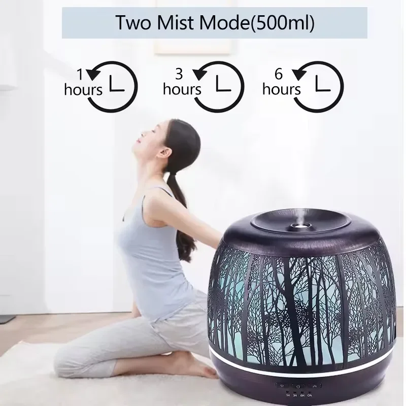 

Ультразвуковой увлажнитель воздуха Hompp Iron 500 мл с диффузором для эфирных масел, премиум-класса, для ароматерапии, с 7 LED-подсветками, для дома