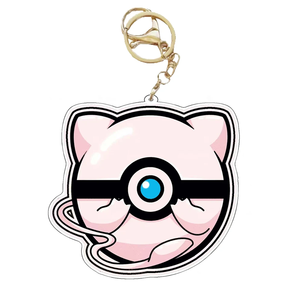 Anime Pokemon Poké Ball Jigglypuff Lucario Kyogre Mewtwo Groudon Mew Rayquaza Snorlax Acrylic Keychain Bag Pendant Classics Gift