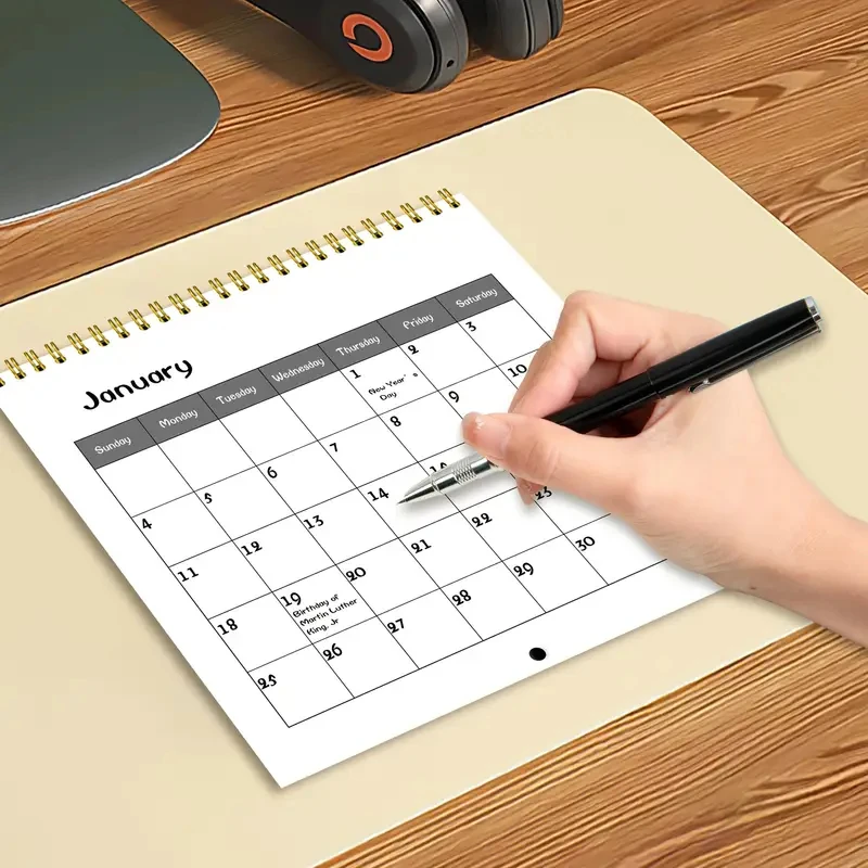 Planificateur de calendrier pour chat fantaisiste 2026 – Organisateur mensuel et quotidien avec d'illustrations félines adorables, organisation de bureau sur le thème du chat mignon