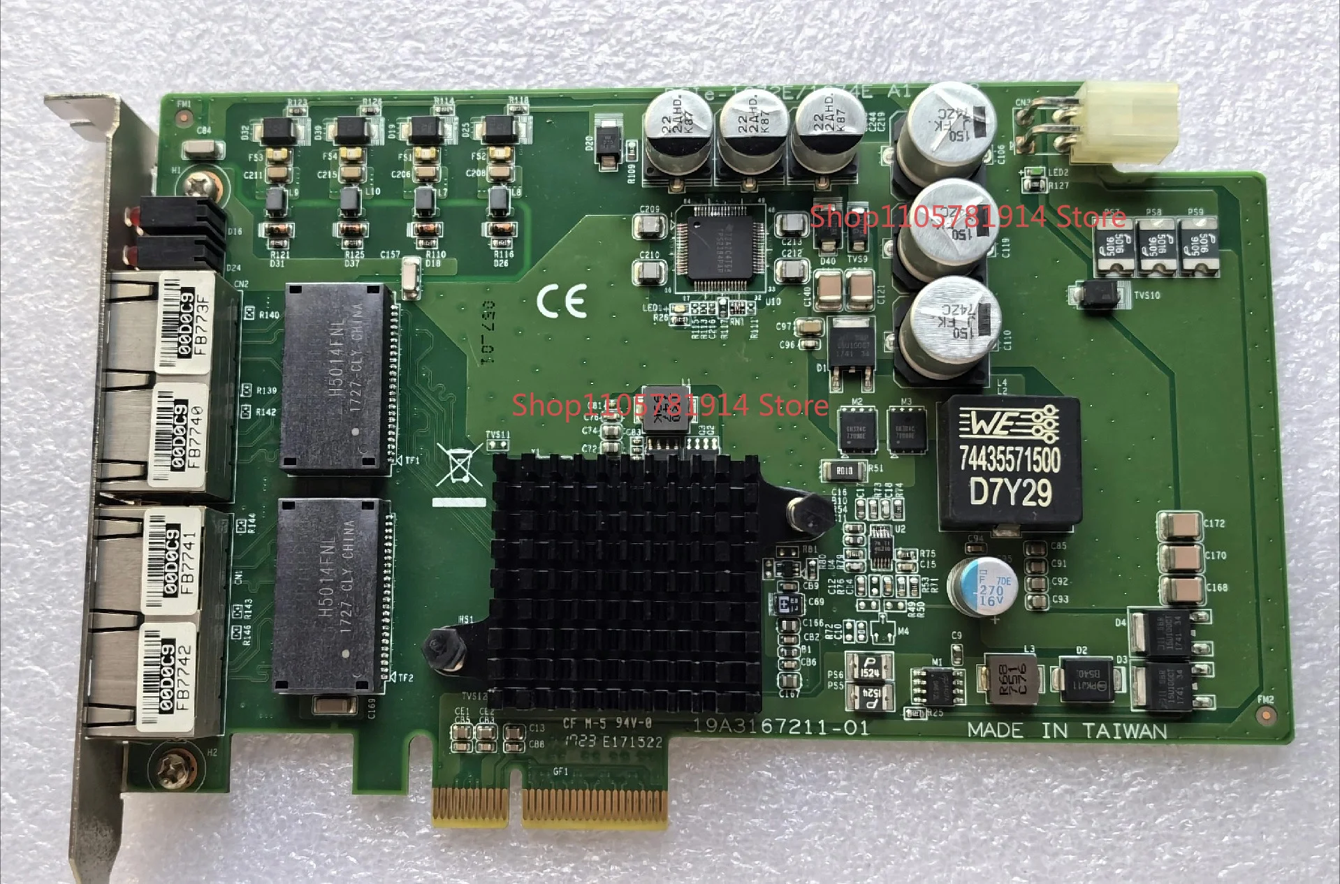 For Advantech Vision Capture Card 4 Port Network Interface Card, Model: PCIE-1672E/1674E