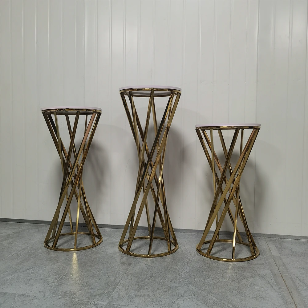 Clear Hexagonal Acrylic Cylinder Plinths Wedding Birthday Cake Stands