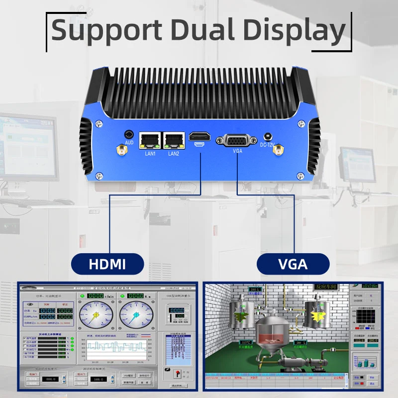 Imagem -04 - Xcy-mini pc Fanless com Thin Client Computadores pc Industriais Intel i7 5500u 4500u Windows 10 Pro Linux Pfsense Micro 2lan tv