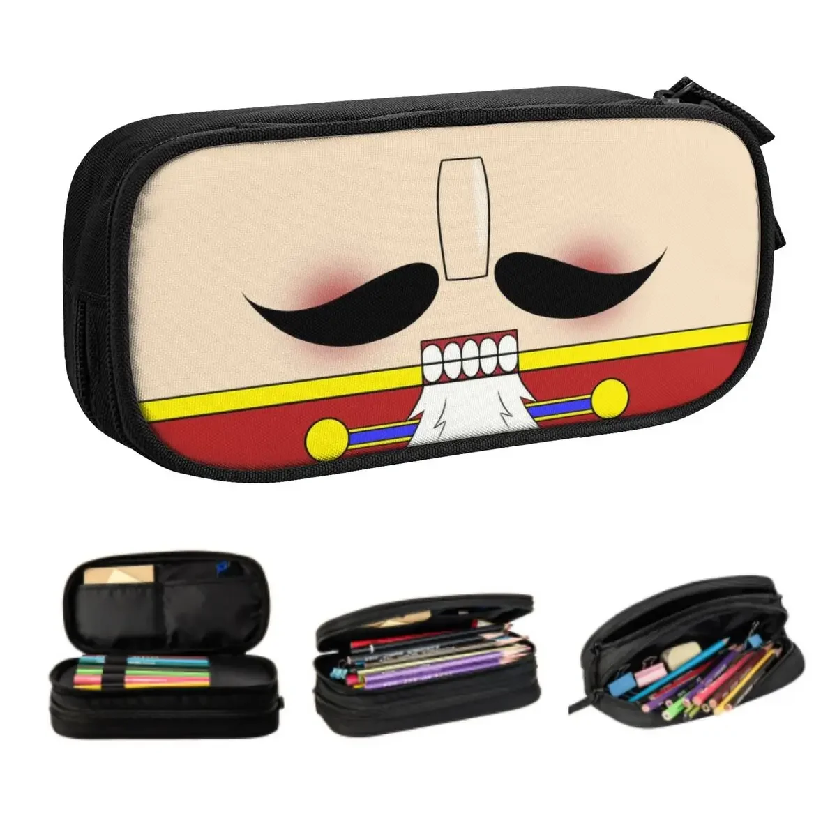 Custom Christmas Nutcracker Cosplay Pencil Cases for Boys Gilrs Large Capacity Pen Box Bag School Supplies