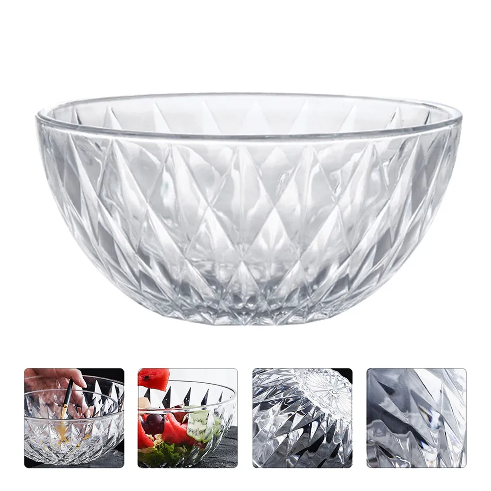 1Pcs Glass High Clarity Container Glass Bowl Fruit For For Home New Year Party Salad Crystal Texture Smooth