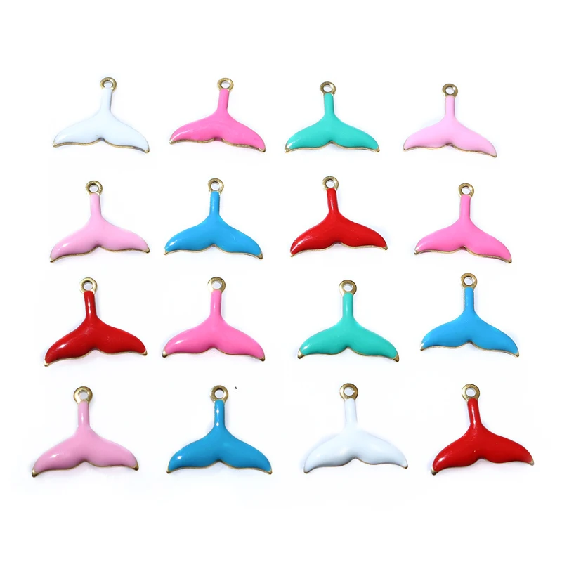 20pcs 10x11mm Stainless Steel Small Mermaid Tail Charms Pendant Enamel DIY Jewelry Making Accessories Findings Necklace Earrings image 6