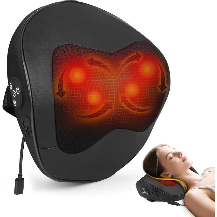

Rechargeable Back and Neck Massager with Heat 2025 New Upgrade Deep Tissue Back and Shoulder Massager Electric 4D Kneading with