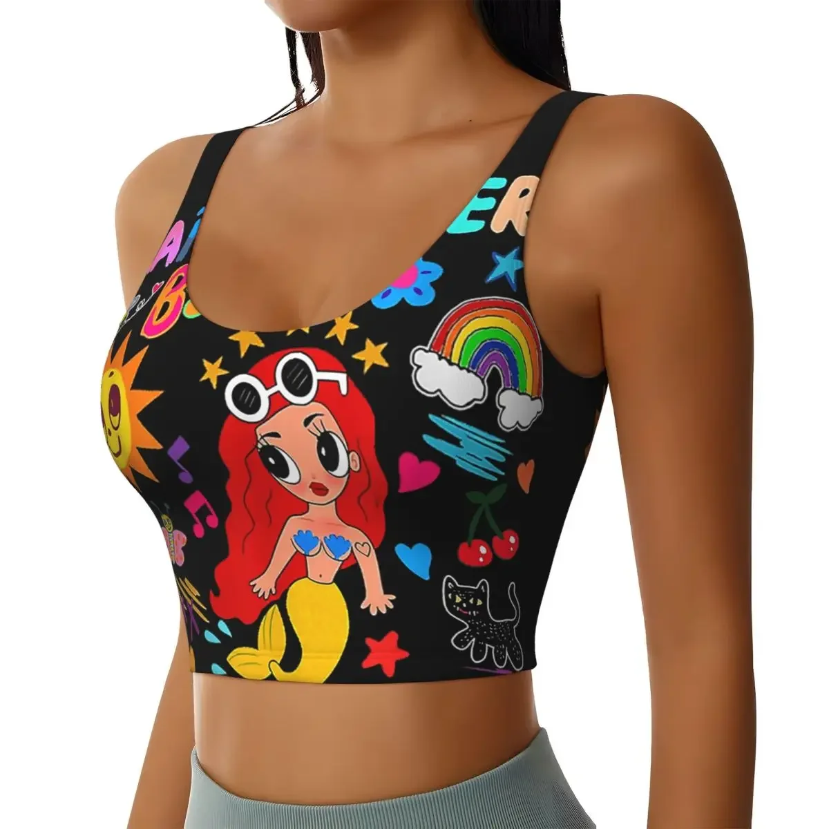 مخصص مانانا سيرا بونيتو المغني الكولومبي كارول جي تجريب المحاصيل تانك القمم المرأة تشغيل حمالات الصدر الرياضية