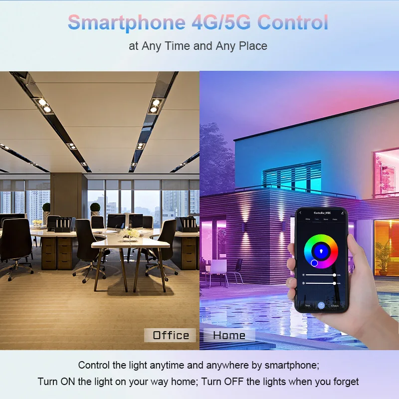 WiFi 5 in 1 LED Controller Tuya Alexa Google Home Voice Control RGB RGBW CCT Led Strip Dimmer Blue tooth APP RF Remote 12V 24V