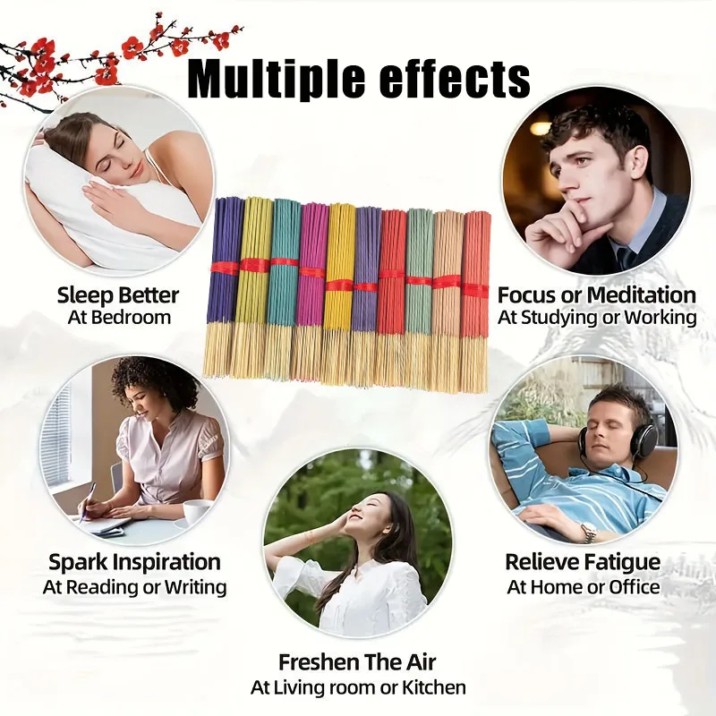 7 مجموعات من أعواد البخور، متوفرة في أربعة مواسم: الربيع والصيف والخريف والشتاء، مع رائحة الورد واللافندر وخشب الصندل والياسمين والنعناع وخشب الكرز والخشب والمريمية ودم التنين، عبوة/موسيقى طويلة الأمد، مناسبة للمنزل والمكتب واليوجا والتأمل #4