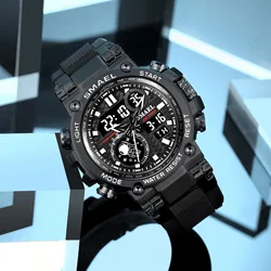 SMAEL 8093 Sport Watch Waterproof 5Bar Dual Time Men's Watches Shock Resistant Alarm Clock Men Wristwatches