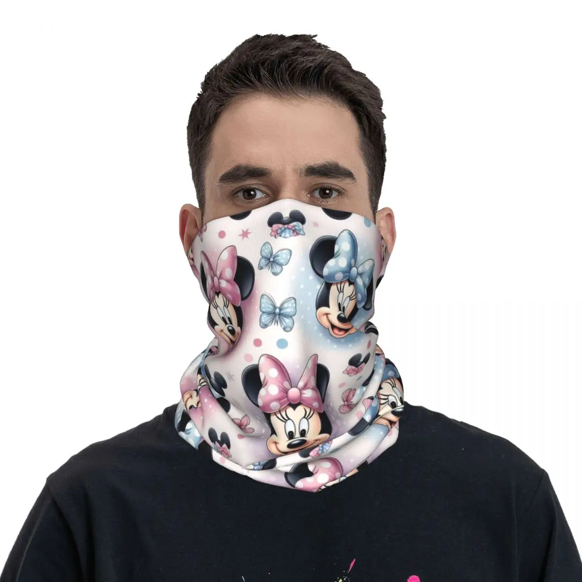 Personalizado Mickey Mouse invierno diadema calentador de cuello hombres mujeres esquí caza tubo bufanda cara Bandana polaina