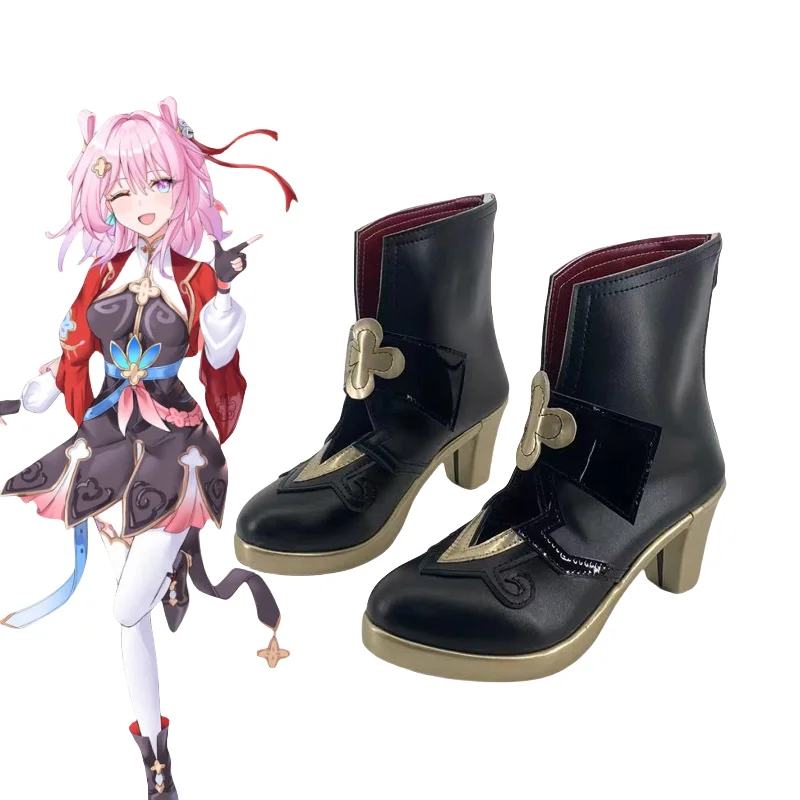 

March 7th Cosplay Anime Honkai：Star Rail Shoe Men Women PU Leather Shoes