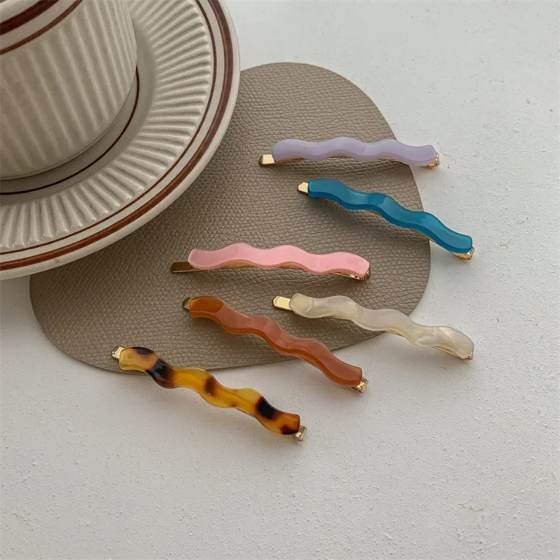 2PC Colorful Metal Acetate Hair Clips Assorted Vintage Hairpin Hairgrips for Girls Women Kids Childs Crab Hair Accessories