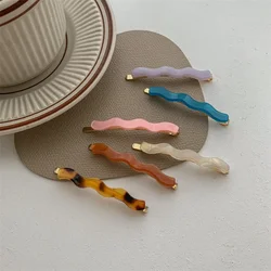 2pc Metal Colorful Acetate Solid Hairpin Hairgrip Hair Clips for Girls Women Kids Childs Vintage Crab for Gift Hair Accessories