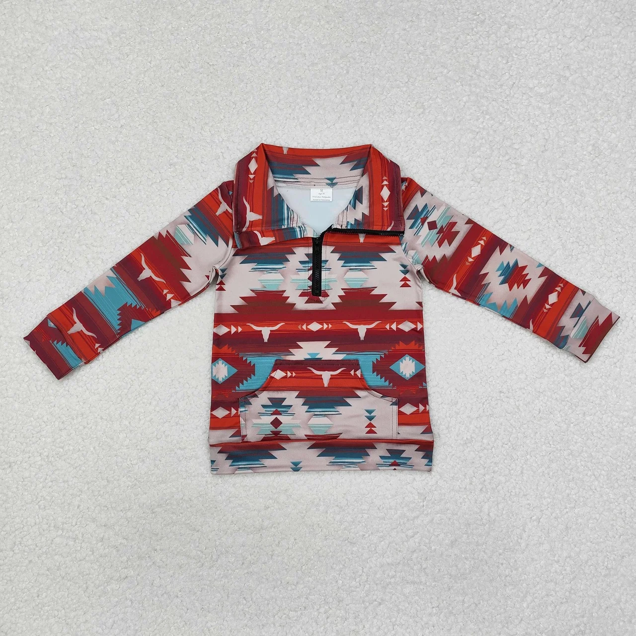 

Wholesale Toddler Western Long Sleeves Tee Clothing Baby Boy Cow Shirts Children Kids Infant Pullover Zipper Pocket T-shirt