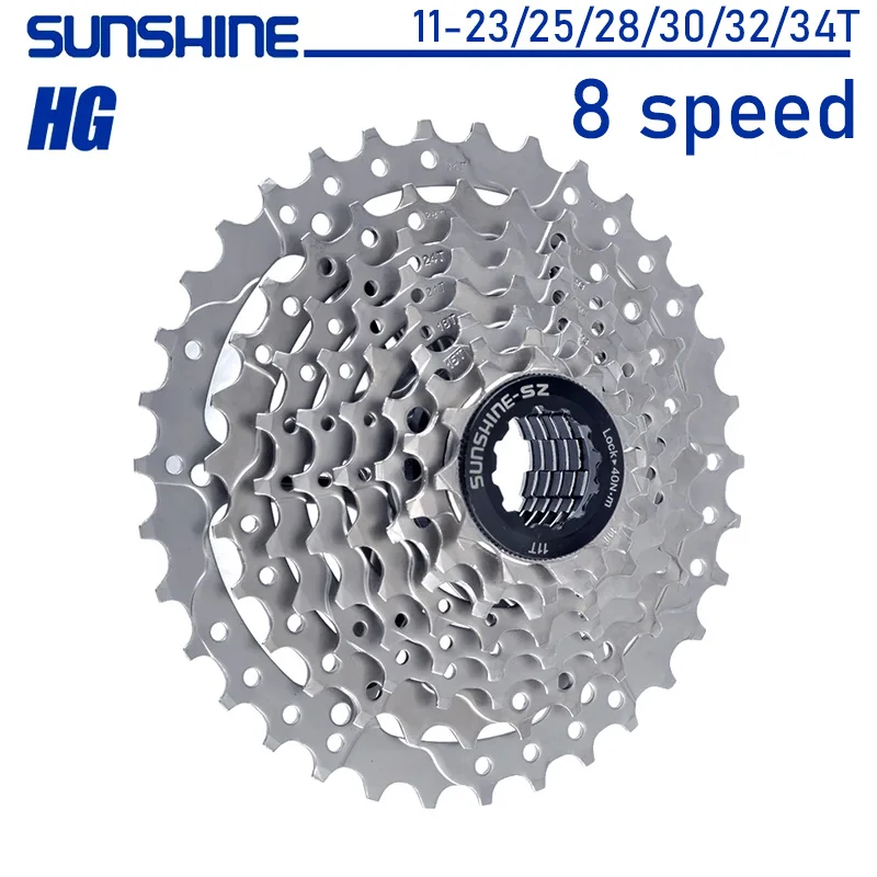 SUNSHINE 8 velocidades cassete Ultraleve 8 velocidades cassete de bicicleta de estrada 11 23 25 28 30 32 34 roda dentada de bicicleta para SHIMANO HG 8v cassete