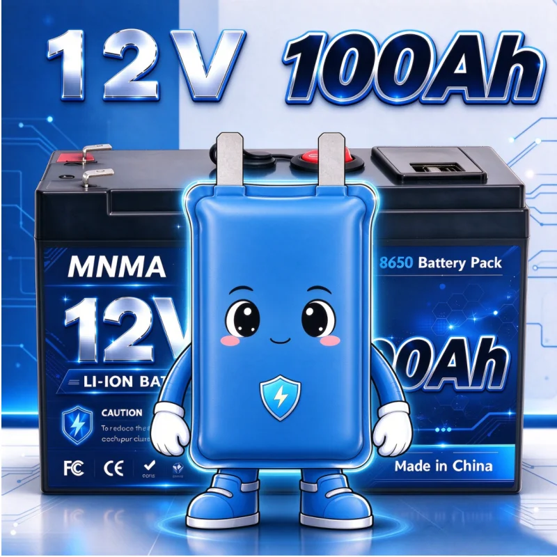 12V off-grid lithium battery with built-in BMS, RV fishing boat, solar storage, portable rechargeable power supply