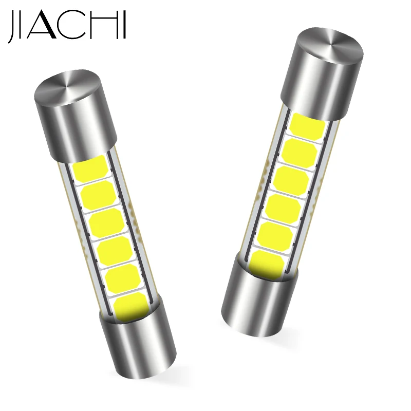 Jiachi 100PCS Wholesale 29mm Festoon LED C5W Car 6 leds 2835 Auto Interior For Sun Visor Vanity Mirror Lights DC 12V